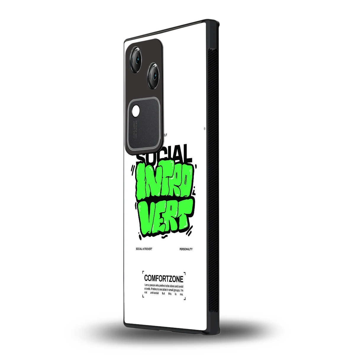 Social Introvert vivo v30 mobile cover | shockproof glass phone case