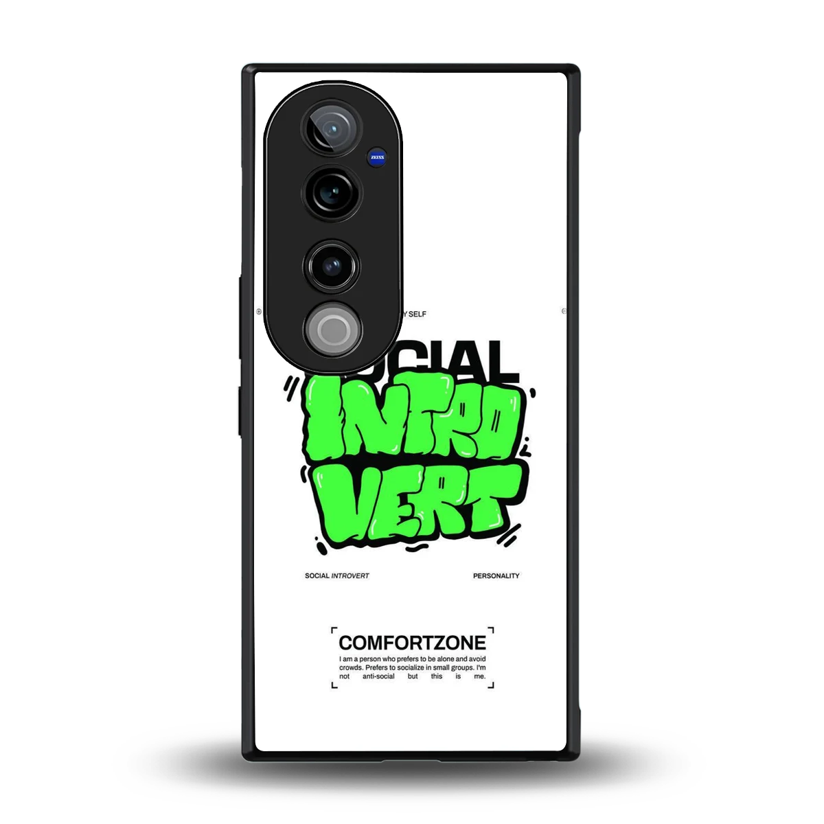 Social Introvert back phone cover | glass case for vivo v40 pro