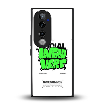 Social Introvert back phone cover | glass case for vivo v40 pro