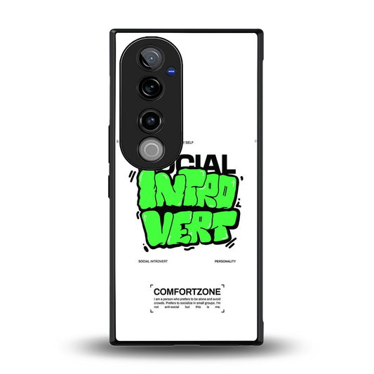 Social Introvert back phone cover | glass case for vivo v40 pro