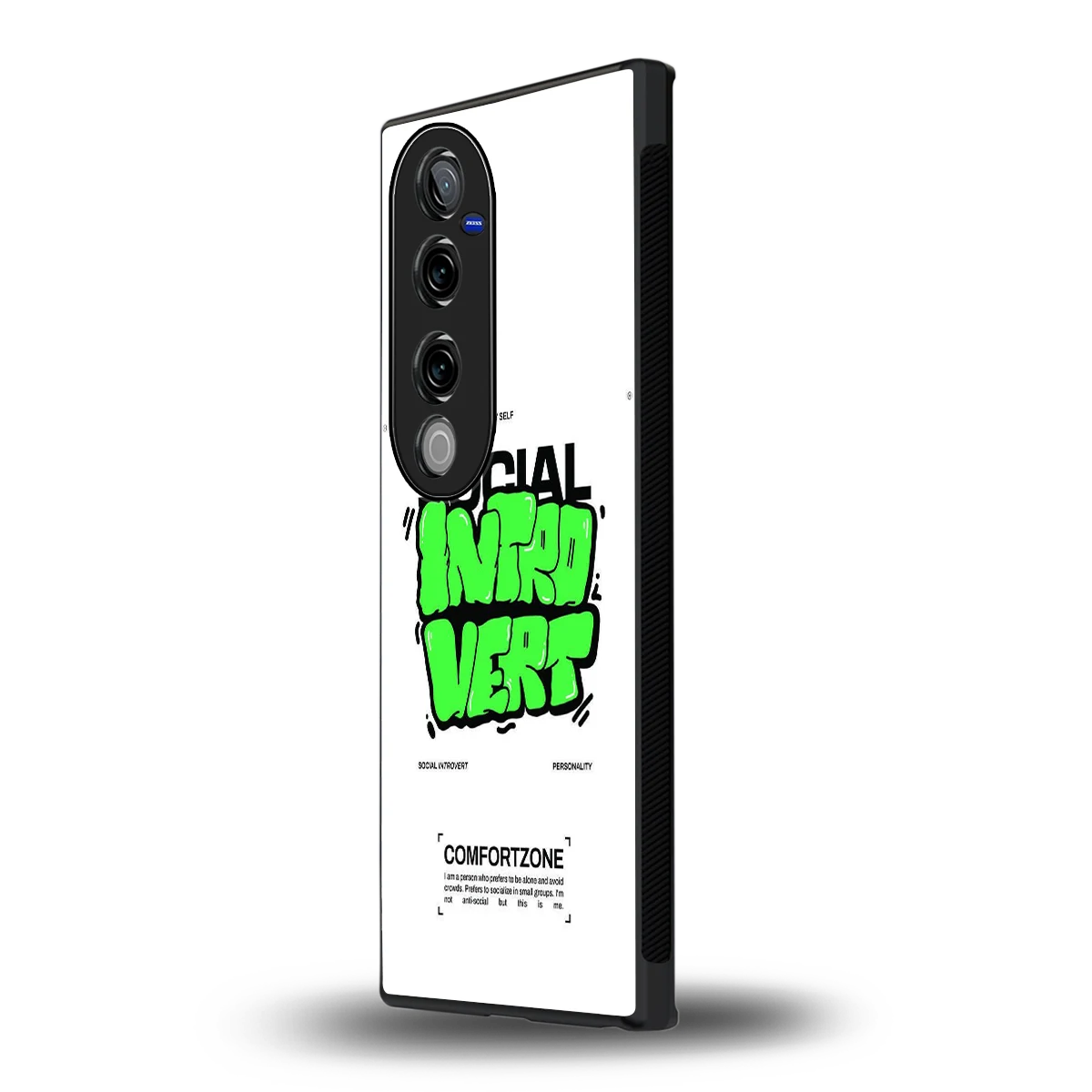 Social Introvert vivo v40 pro mobile cover | shockproof glass phone case