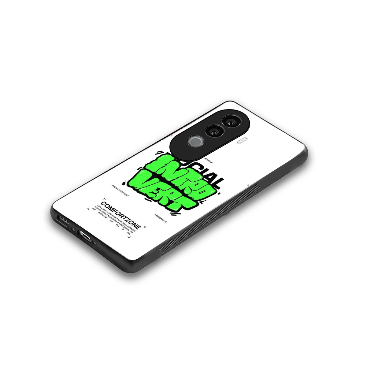 Social Introvert stylish phone case for vivo v40e | glossy glass and slim fit