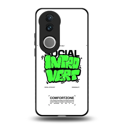 Social Introvert back phone cover | glass case for vivo v50