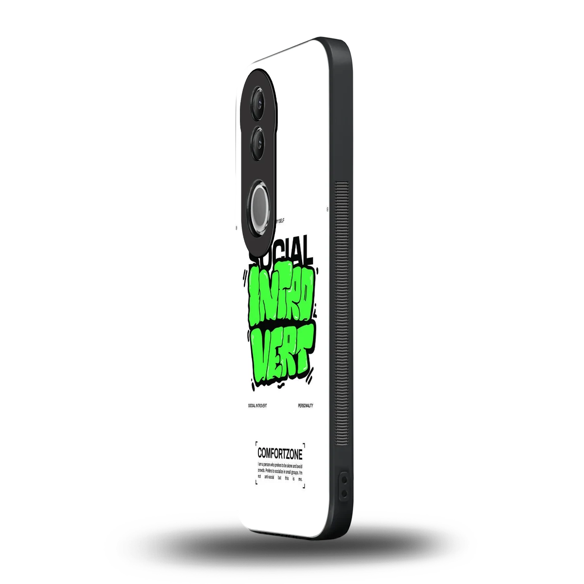 Social Introvert vivo v50 mobile cover | shockproof glass phone case