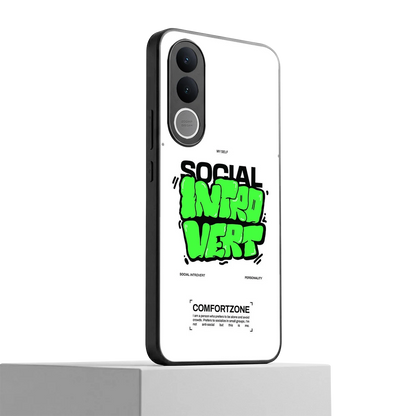 Social Introvert vivo v70 fe mobile cover | shockproof glass phone case