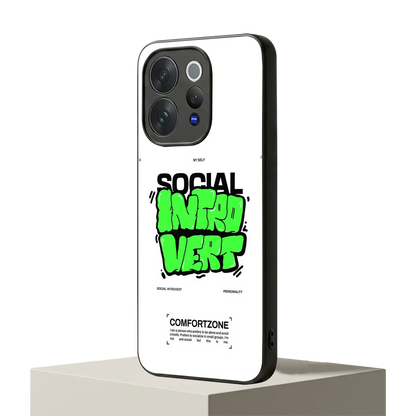 Social Introvert vivo v70 elite mobile cover | shockproof glass phone case