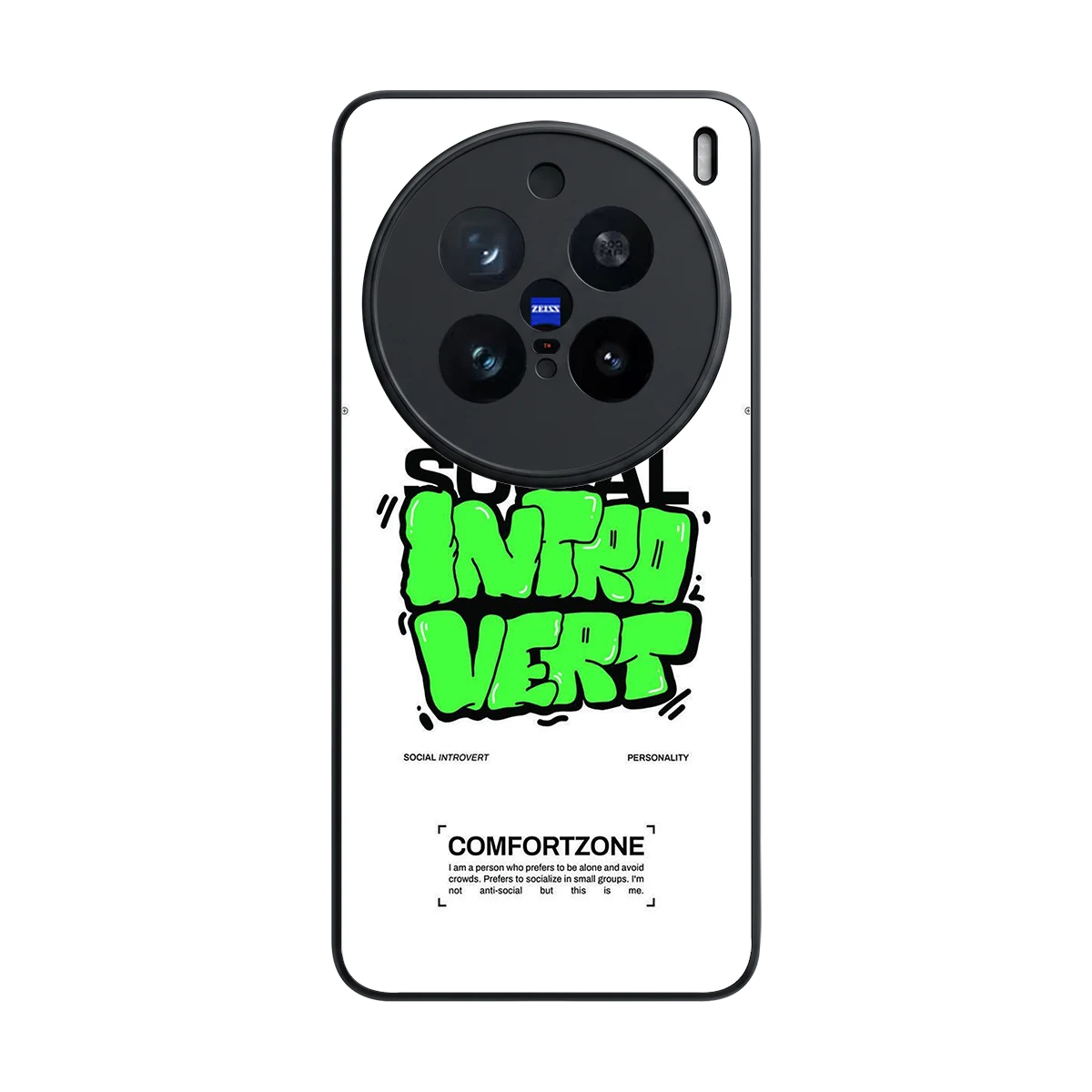 Social Introvert back phone cover | glass case for vivo x200 pro