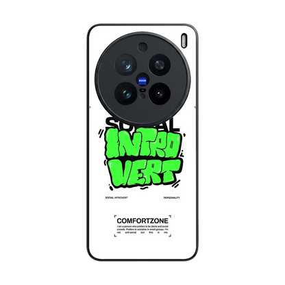 Social Introvert back phone cover | glass case for vivo x200 pro