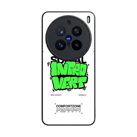Social Introvert back phone cover | glass case for vivo x200 pro
