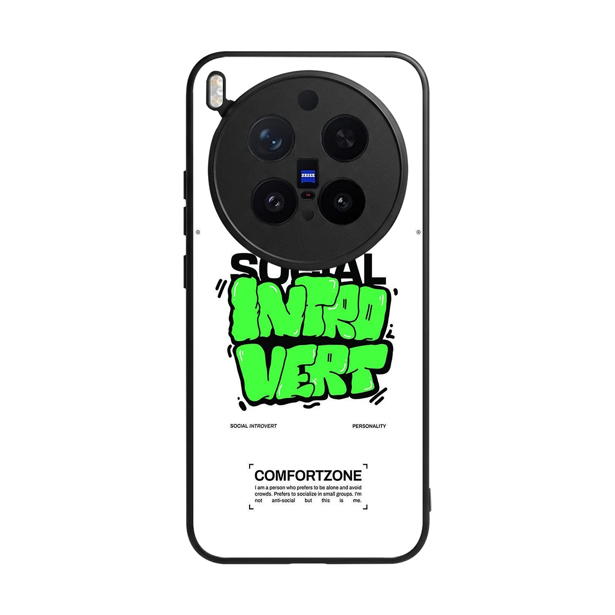 Social Introvert back phone cover | glass case for vivo x300 pro