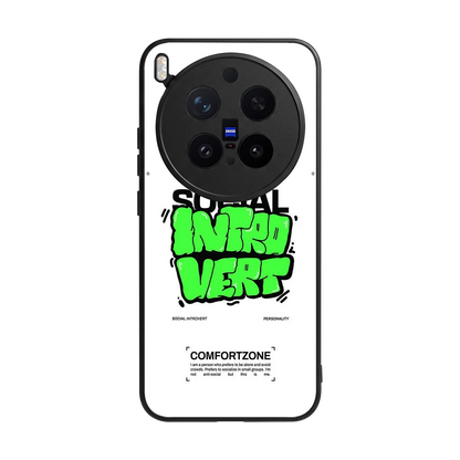 Social Introvert back phone cover | glass case for vivo x300 pro