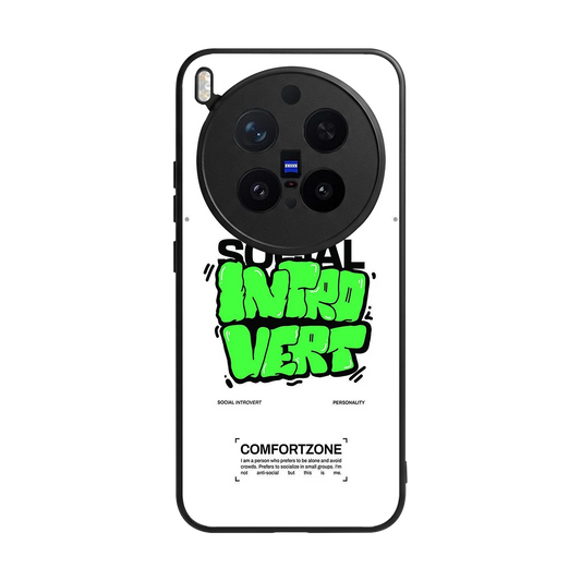 Social Introvert back phone cover | glass case for vivo x300 pro