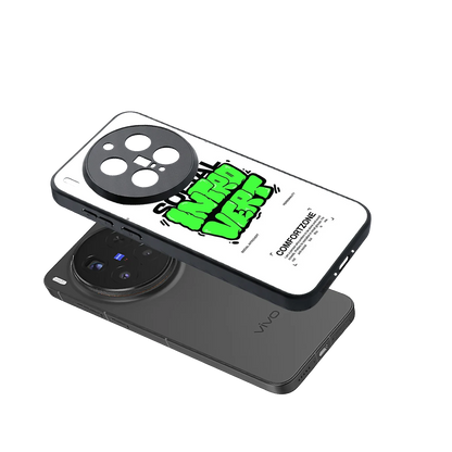 Social Introvert sleek vivo x300 pro cover with tempered glass back and TPU edges