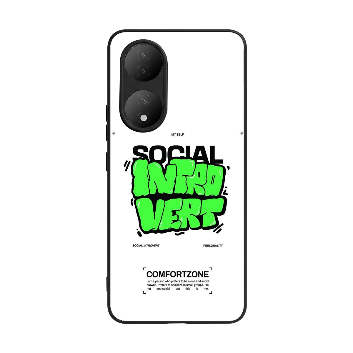 Social Introvert back phone cover | glass case for Vivo-y100