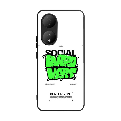 Social Introvert back phone cover | glass case for Vivo-y100