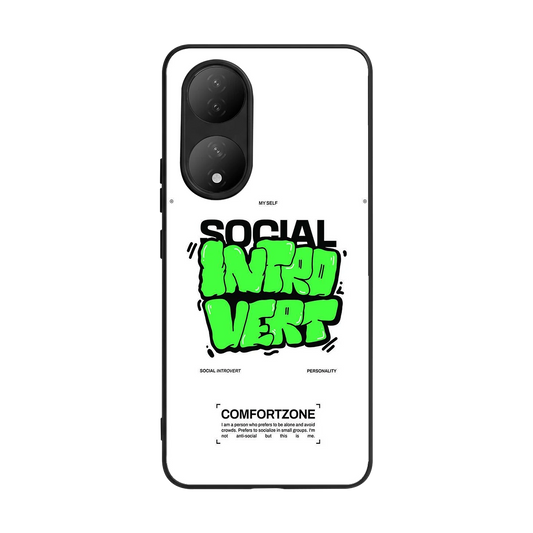 Social Introvert back phone cover | glass case for Vivo-y100