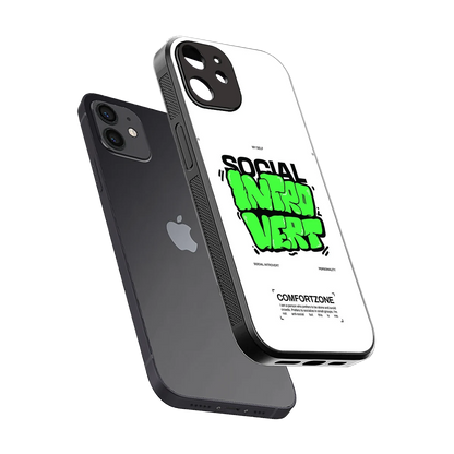 Social Introvert sleek iphone 11 cover with tempered glass back and TPU edges