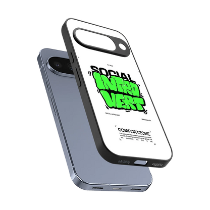 Social Introvert sleek google pixel 10 cover with tempered glass back and TPU edges