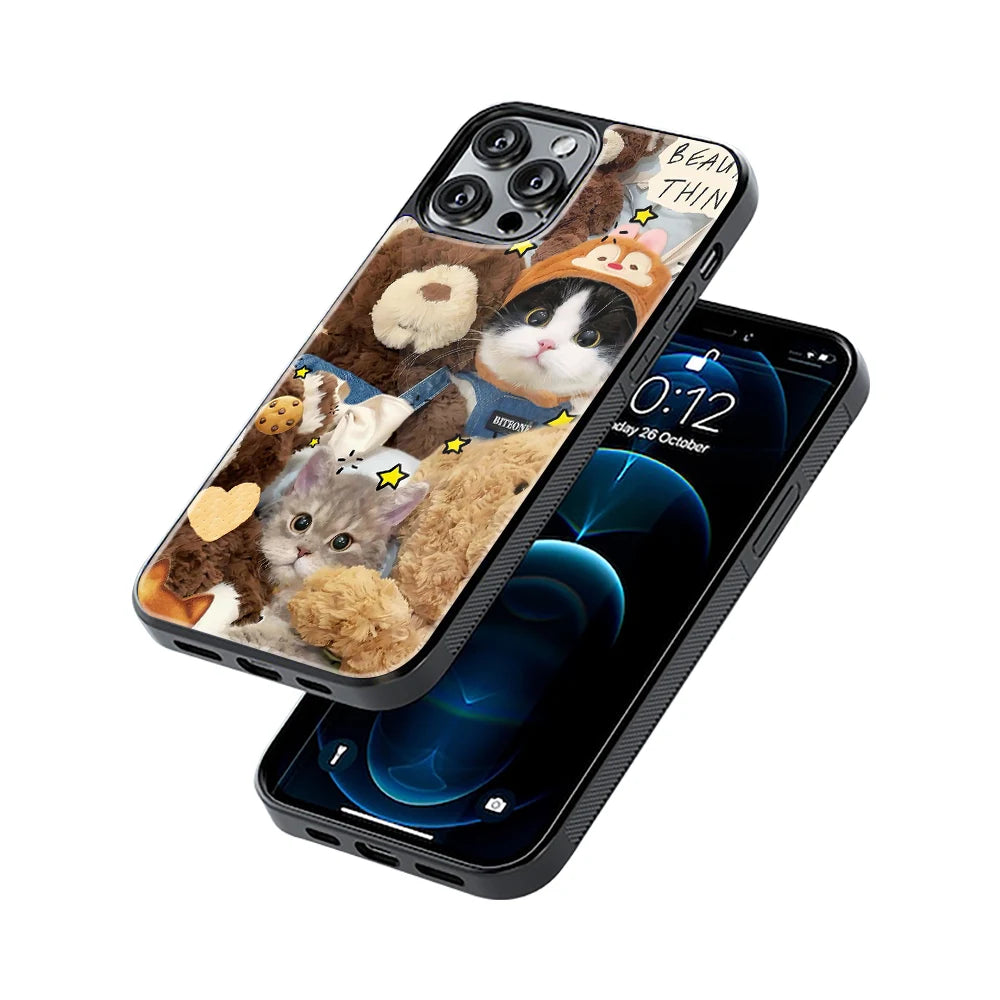 Protective Glass Back Phone Case Compatible with iPhone, Samsung, OnePlus, Pixel & More
