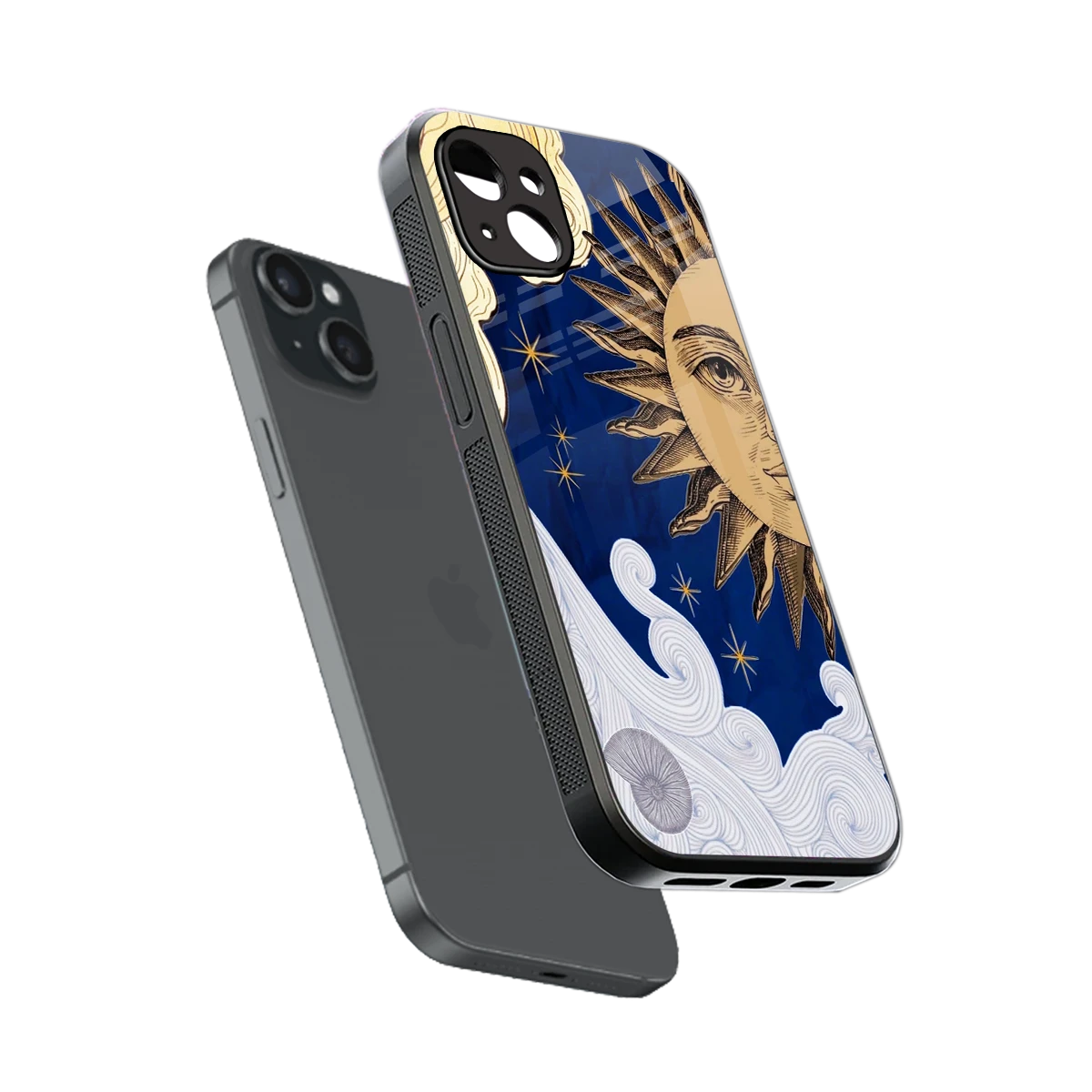 Solar Bliss sleek iphone 14 plus cover with tempered glass back and TPU edges