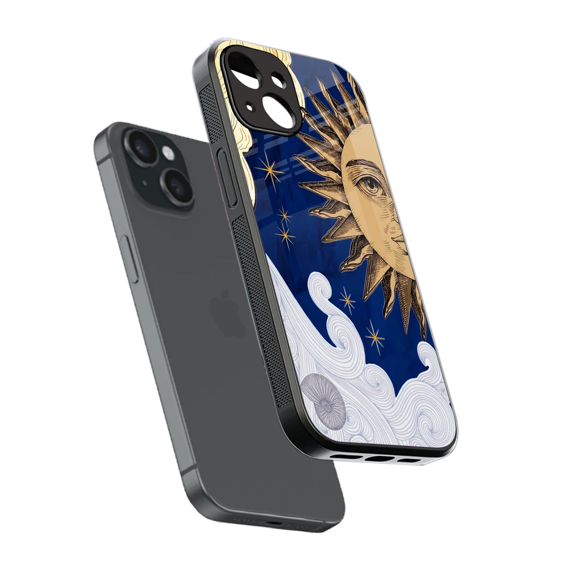 Solar Bliss sleek iphone 15 cover with tempered glass back and TPU edges