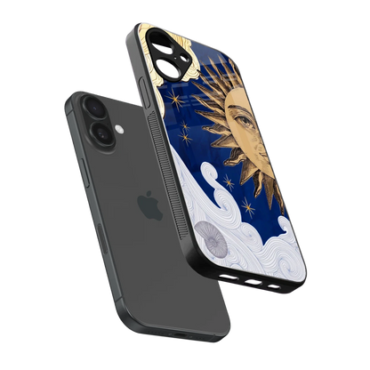 Solar Bliss sleek iPhone 16 cover with tempered glass back and TPU edges