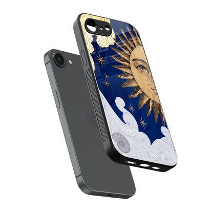 Solar Bliss sleek iphone 16e cover with tempered glass back and TPU edges