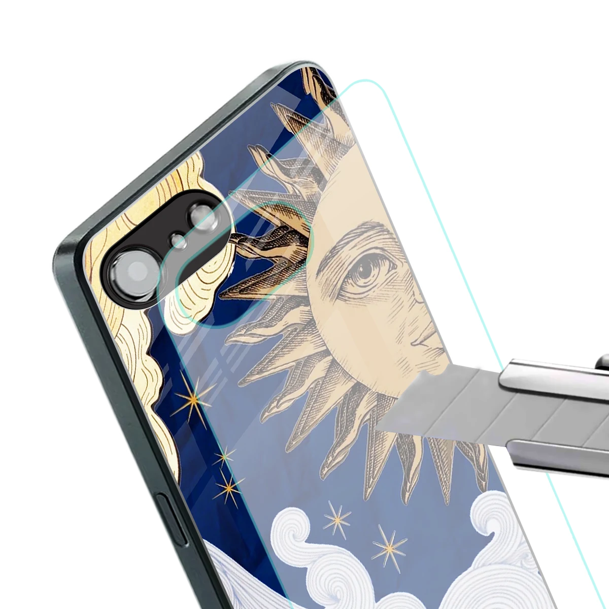 Solar Bliss stylish phone case for iphone 16e | glossy glass and slim fit