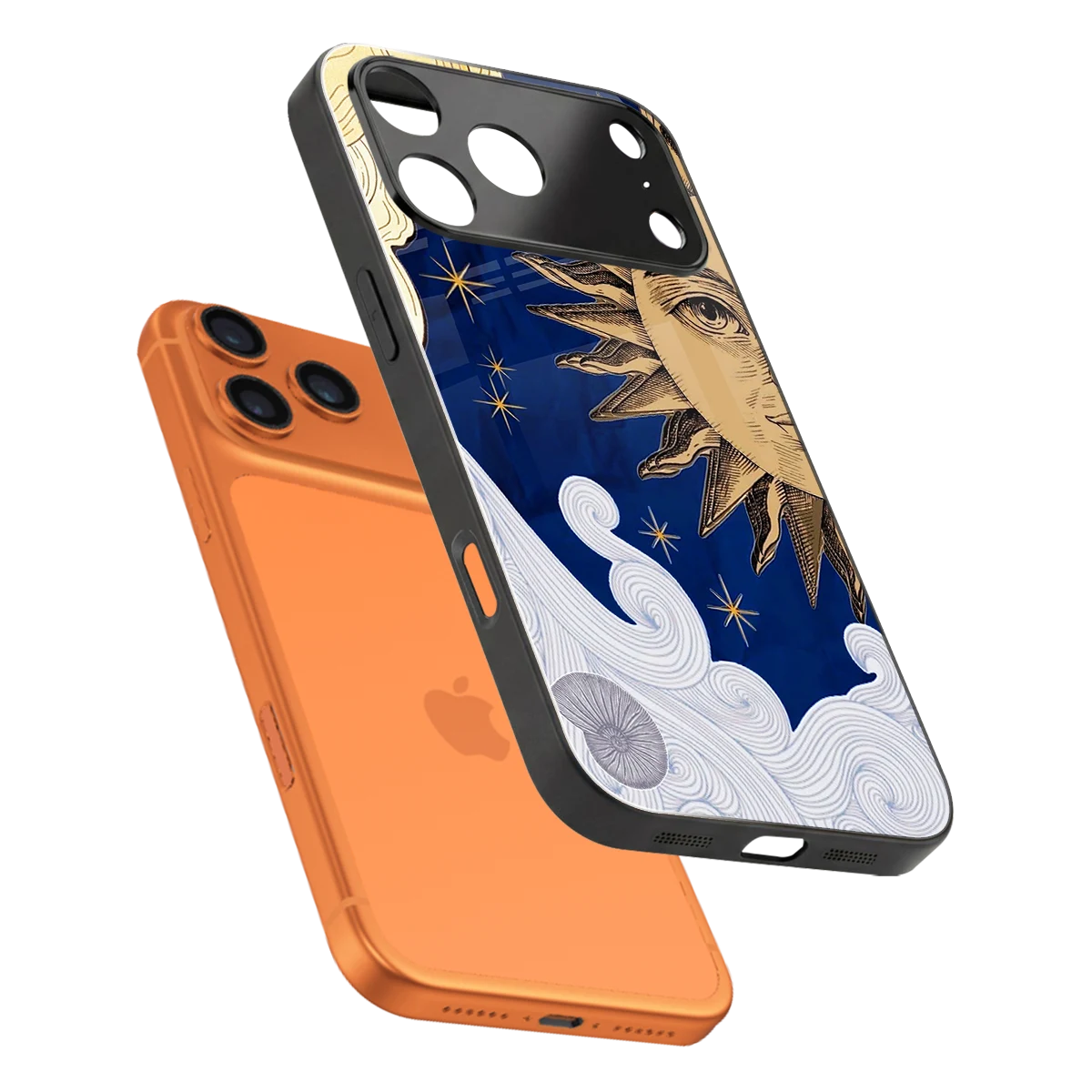 Solar Bliss sleek iphone 17 pro cover with tempered glass back and TPU edges