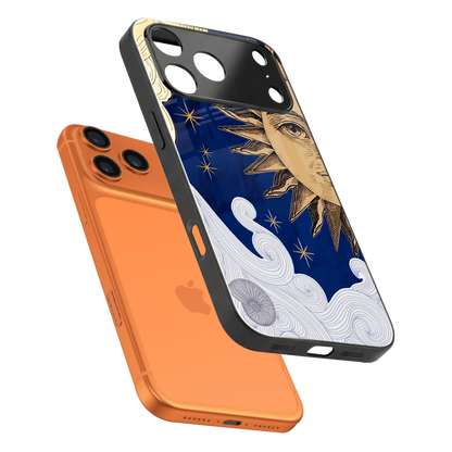 Solar Bliss sleek iphone 17 pro cover with tempered glass back and TPU edges