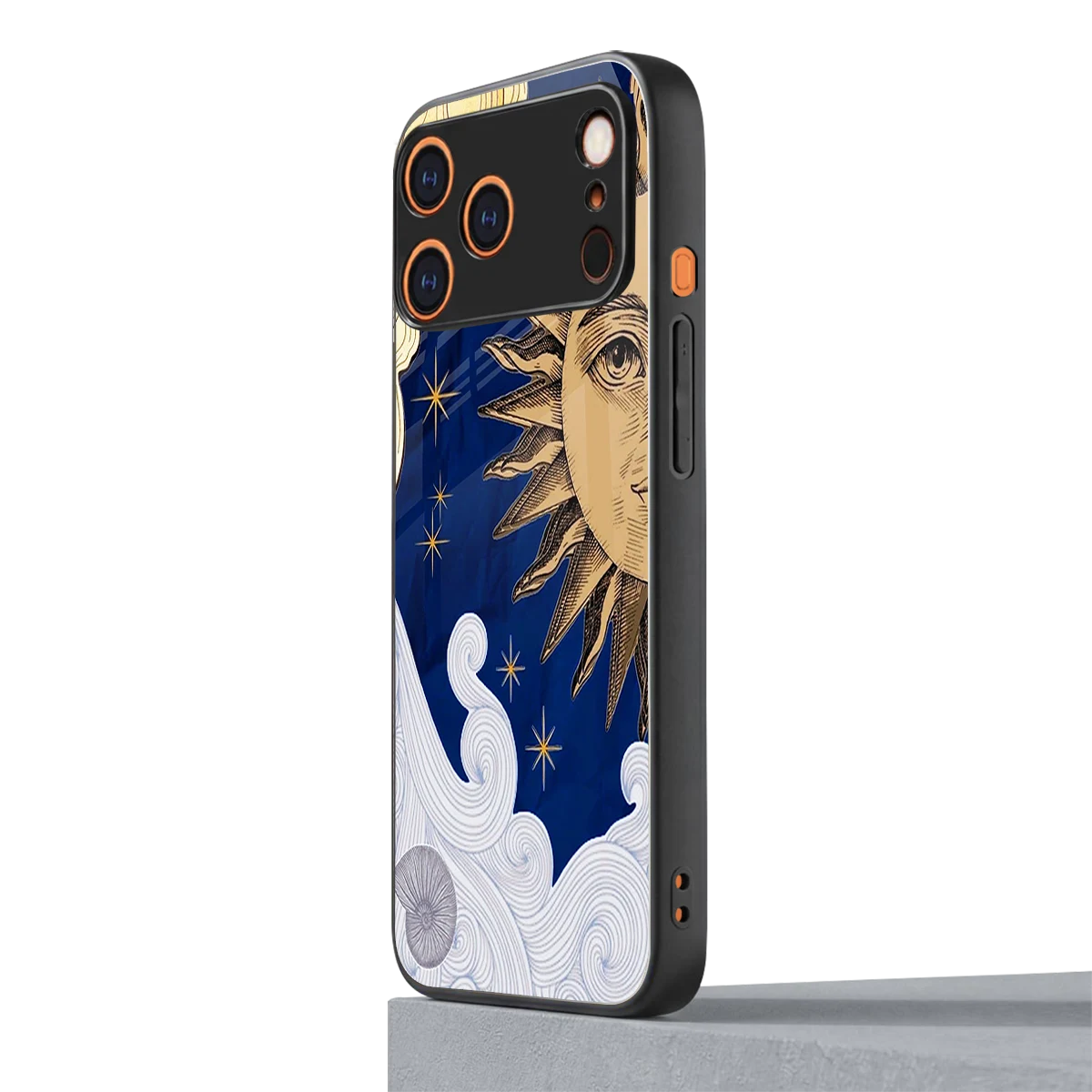 Solar Bliss iphone 17 pro mobile cover | shockproof glass phone case