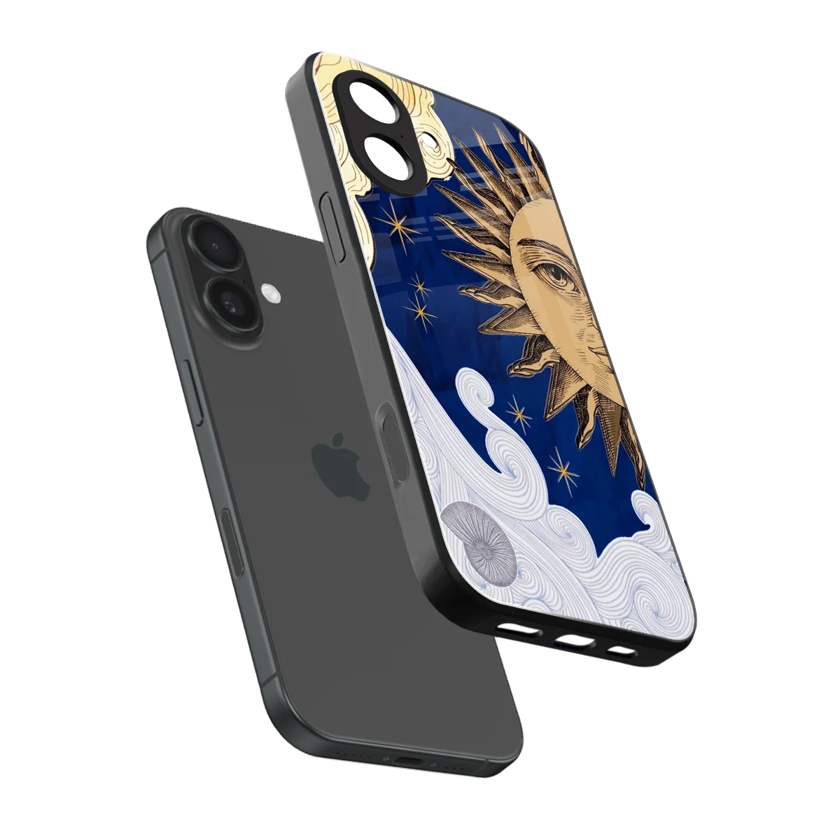 Solar Bliss sleek iphone 17 cover with tempered glass back and TPU edges