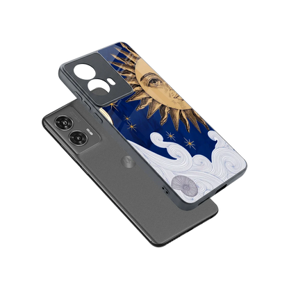 Solar Bliss sleek motorola edge 50 fusion cover with tempered glass back and TPU edges