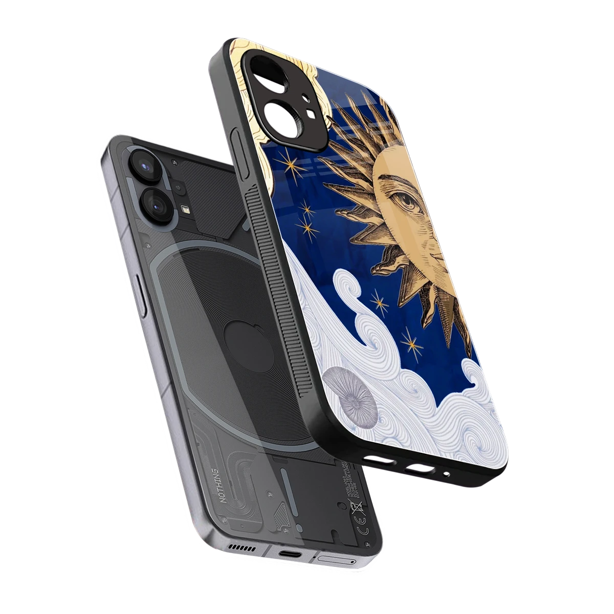 Solar Bliss sleek nothing phone 1 cover with tempered glass back and TPU edges