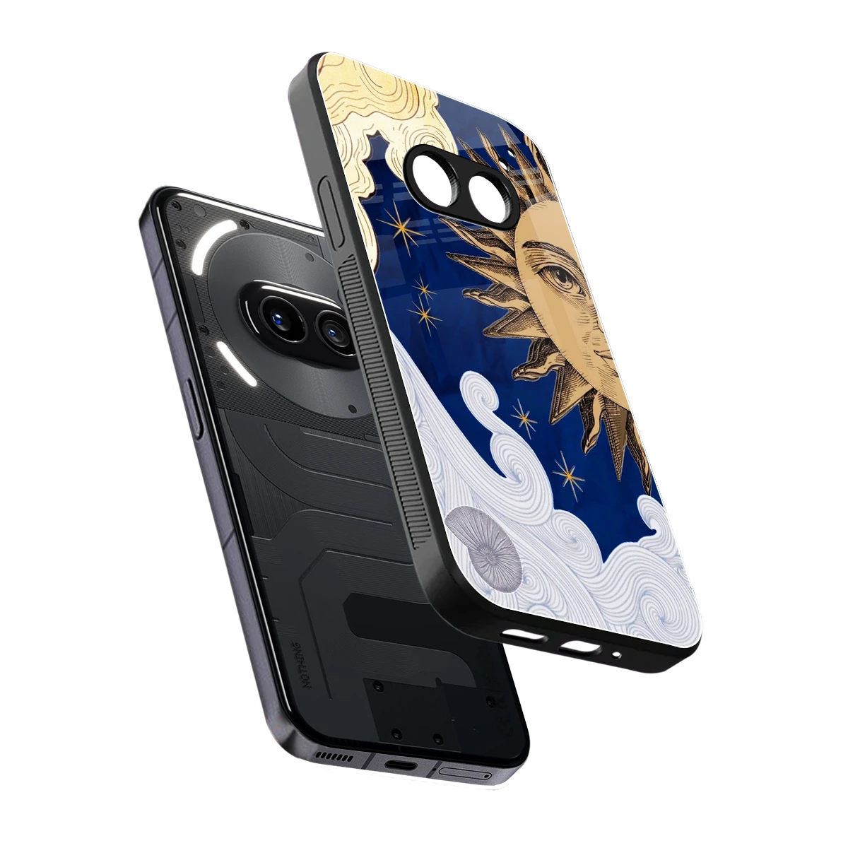 Solar Bliss sleek nothing phone 2a cover with tempered glass back and TPU edges