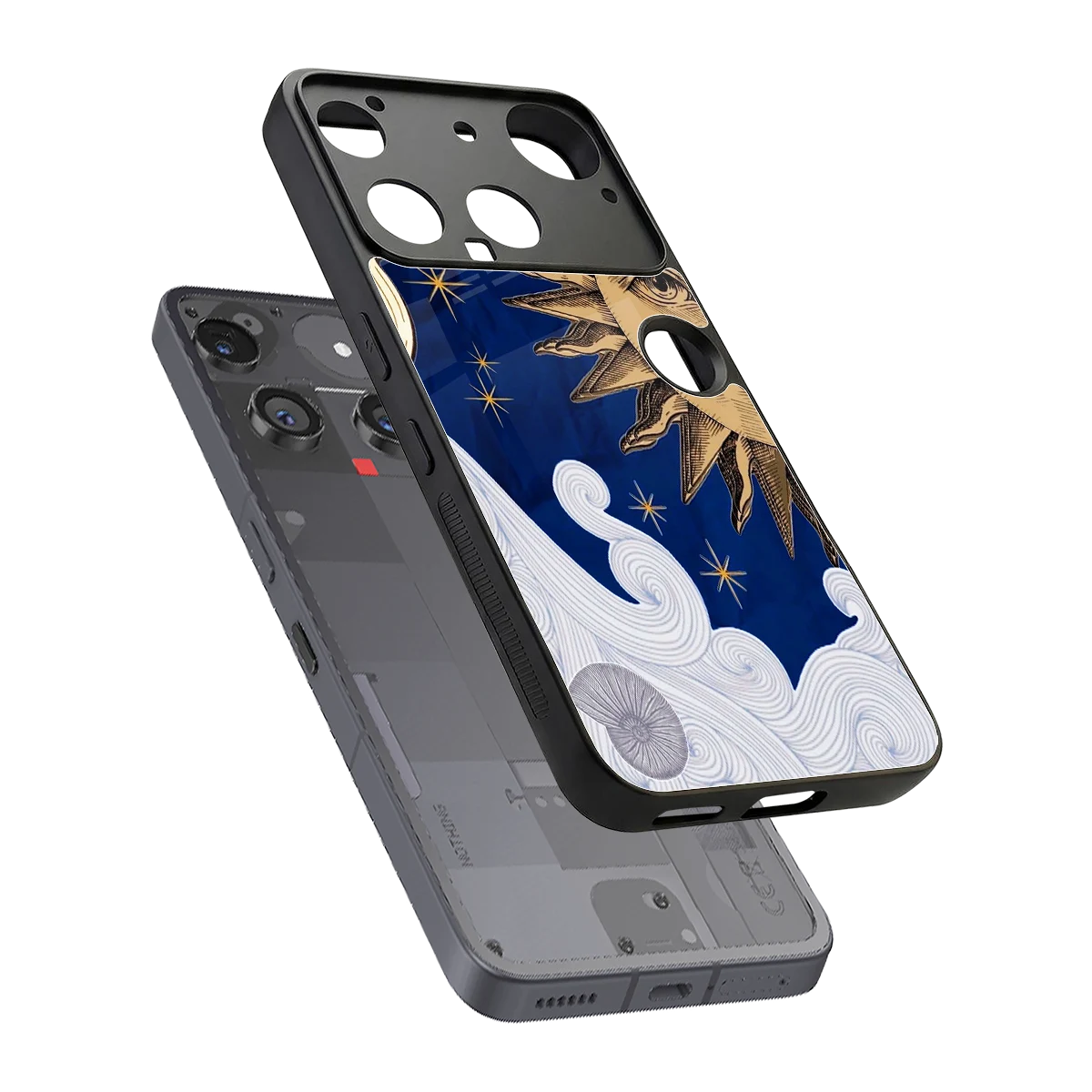 Solar Bliss sleek nothing phone 3 cover with tempered glass back and TPU edges