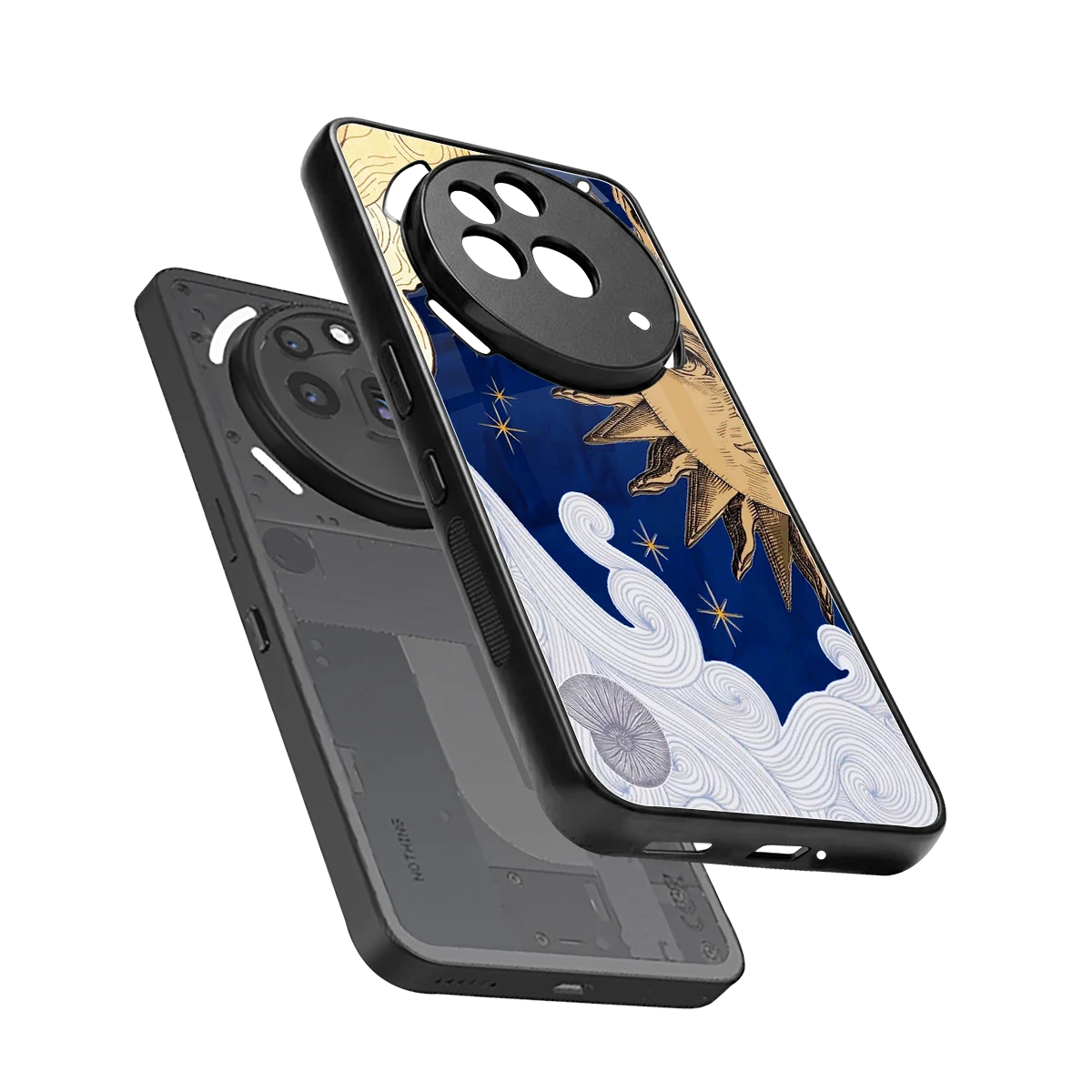Solar Bliss sleek nothing phone 3a pro cover with tempered glass back and TPU edges