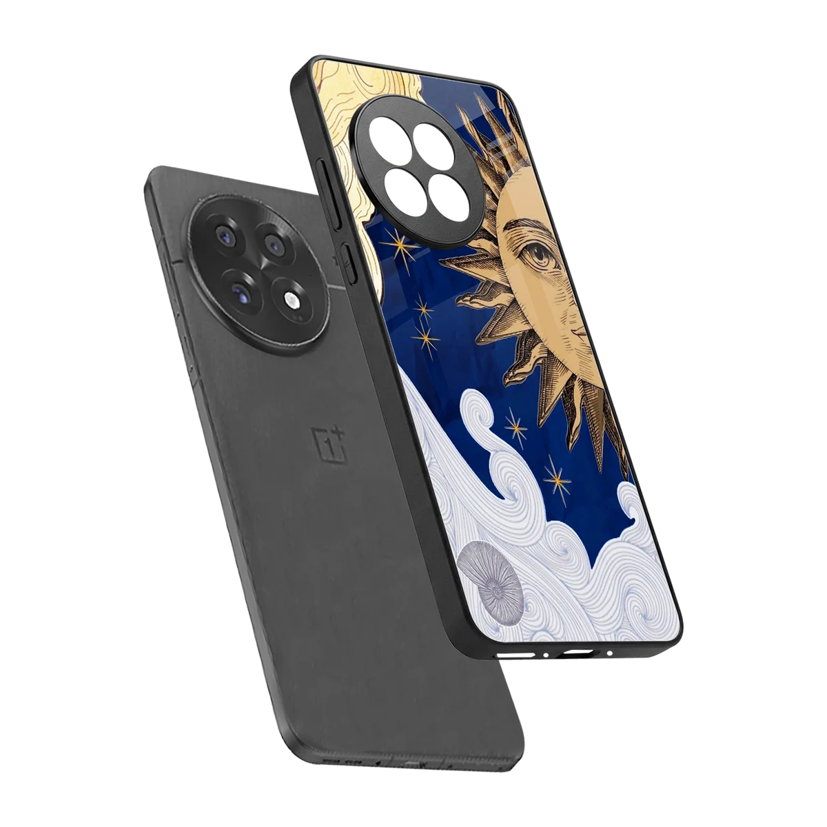 Solar Bliss sleek oneplus 13r cover with tempered glass back and TPU edges