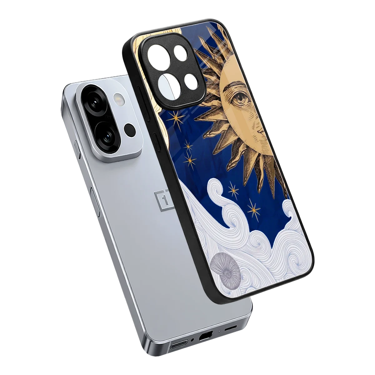 Solar Bliss sleek oneplus 13s cover with tempered glass back and TPU edges