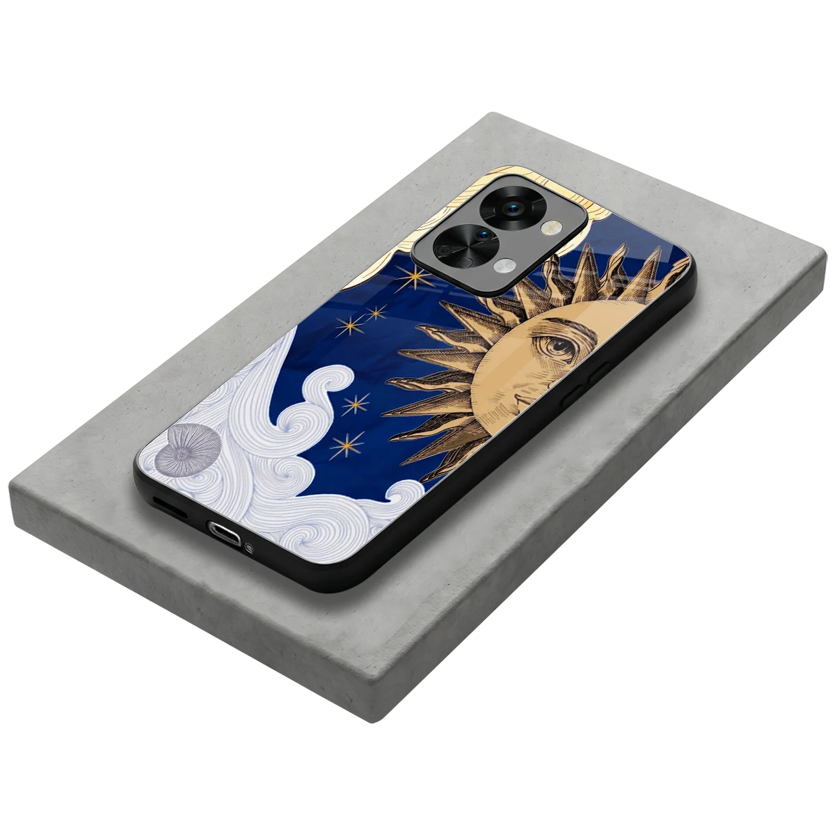 Solar Bliss stylish phone case for oneplus nord 2t | glossy glass and slim fit