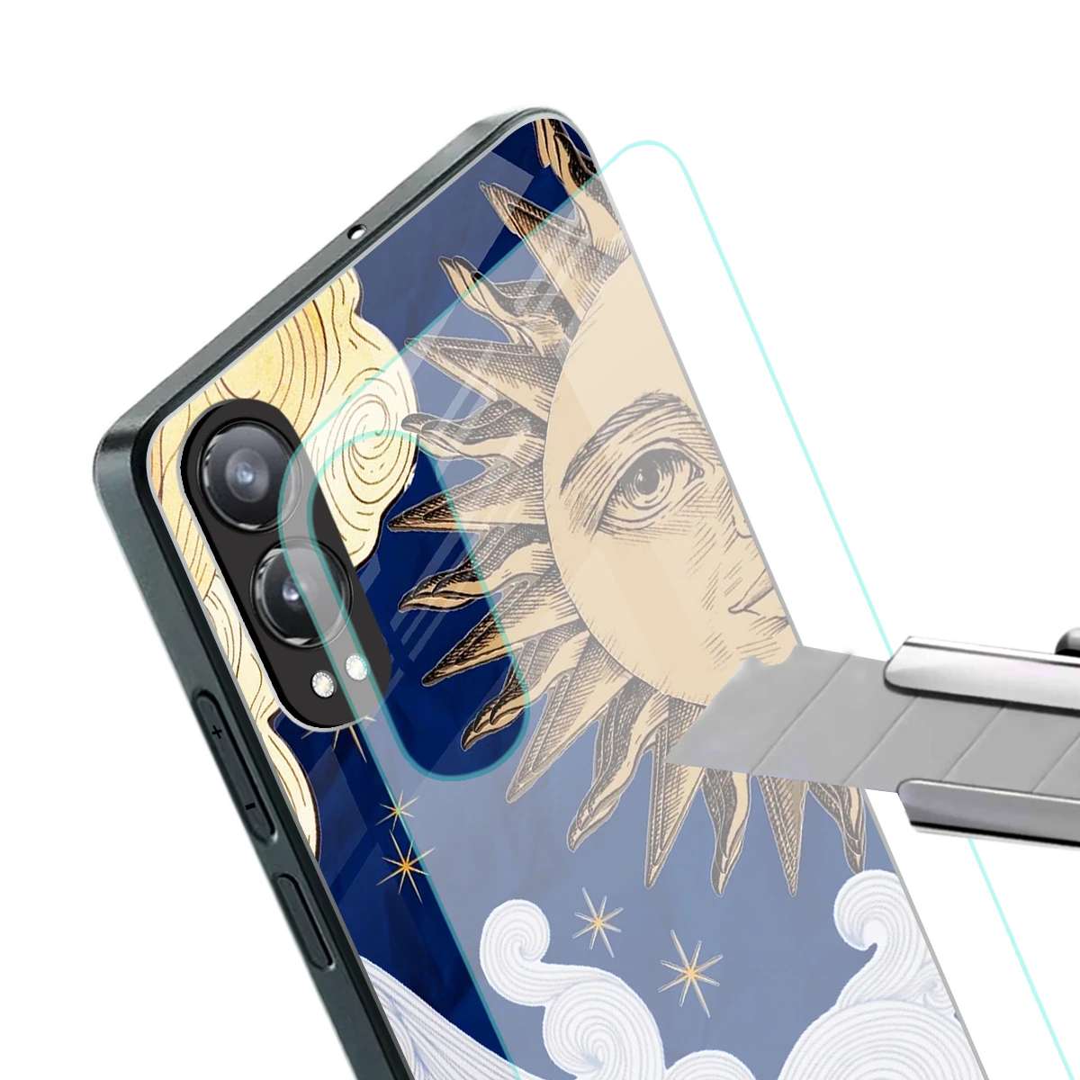 Solar Bliss stylish phone case for oneplus nord ce 4 lite | glossy glass and slim fit