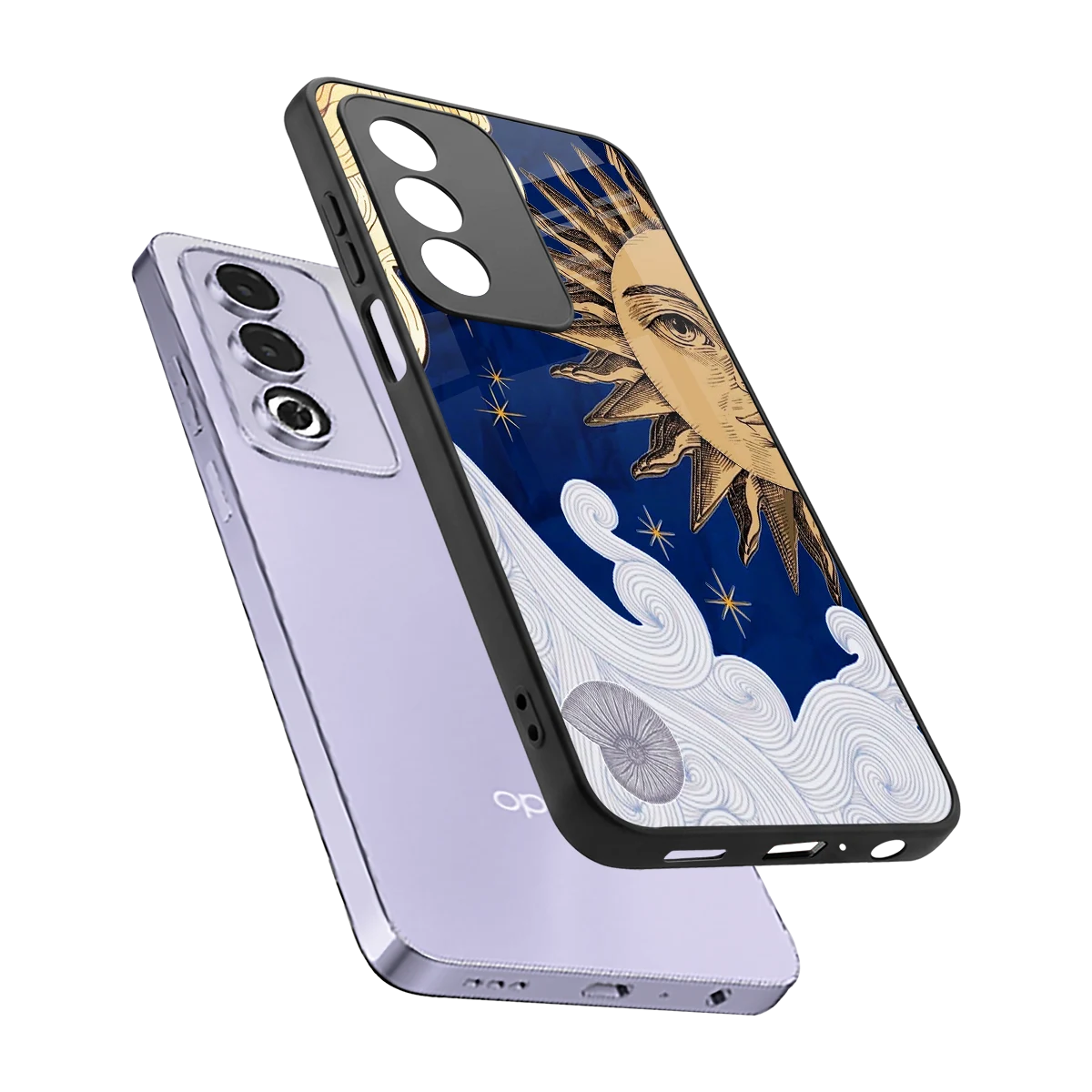 Solar Bliss sleek oppo a3 pro cover with tempered glass back and TPU edges