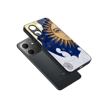 Solar Bliss sleek oppo a5x 5g cover with tempered glass back and TPU edges