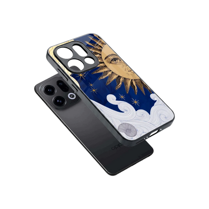 Solar Bliss sleek oppo find x9 cover with tempered glass back and TPU edges
