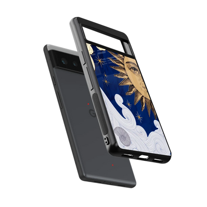 Solar Bliss sleek google pixel 6 cover with tempered glass back and TPU edges