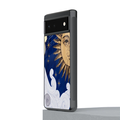 Solar Bliss stylish phone case for google pixel 6a | glossy glass and slim fit