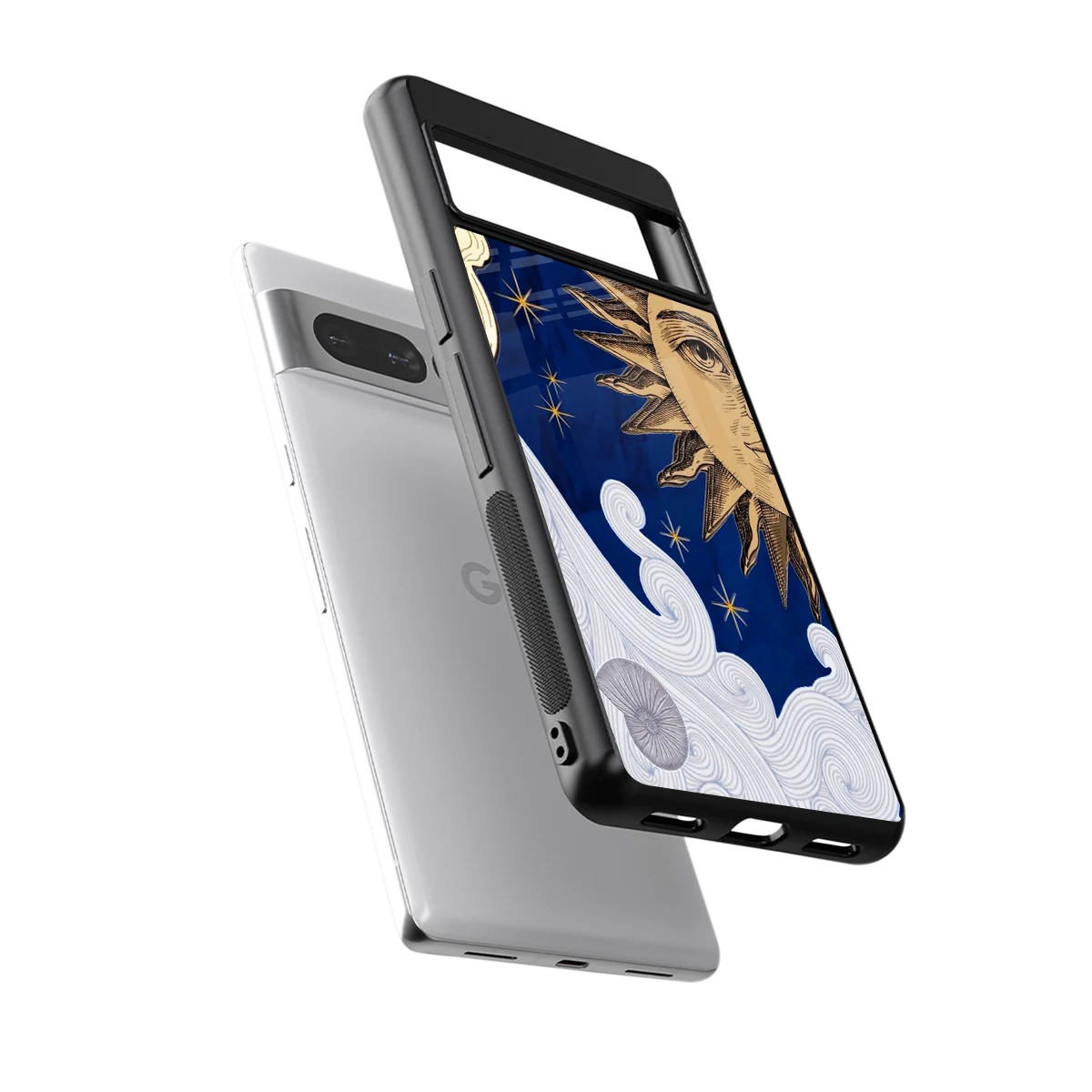 Solar Bliss sleek google pixel 7 pro cover with tempered glass back and TPU edges