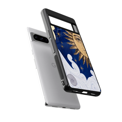 Solar Bliss sleek google pixel 8 pro cover with tempered glass back and TPU edges