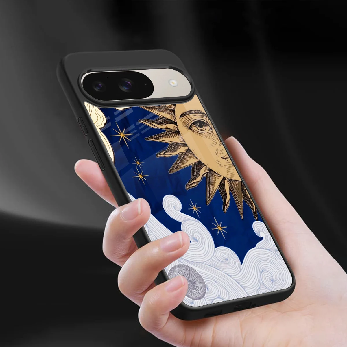 Solar Bliss sleek google pixel 9 cover with tempered glass back and TPU edges