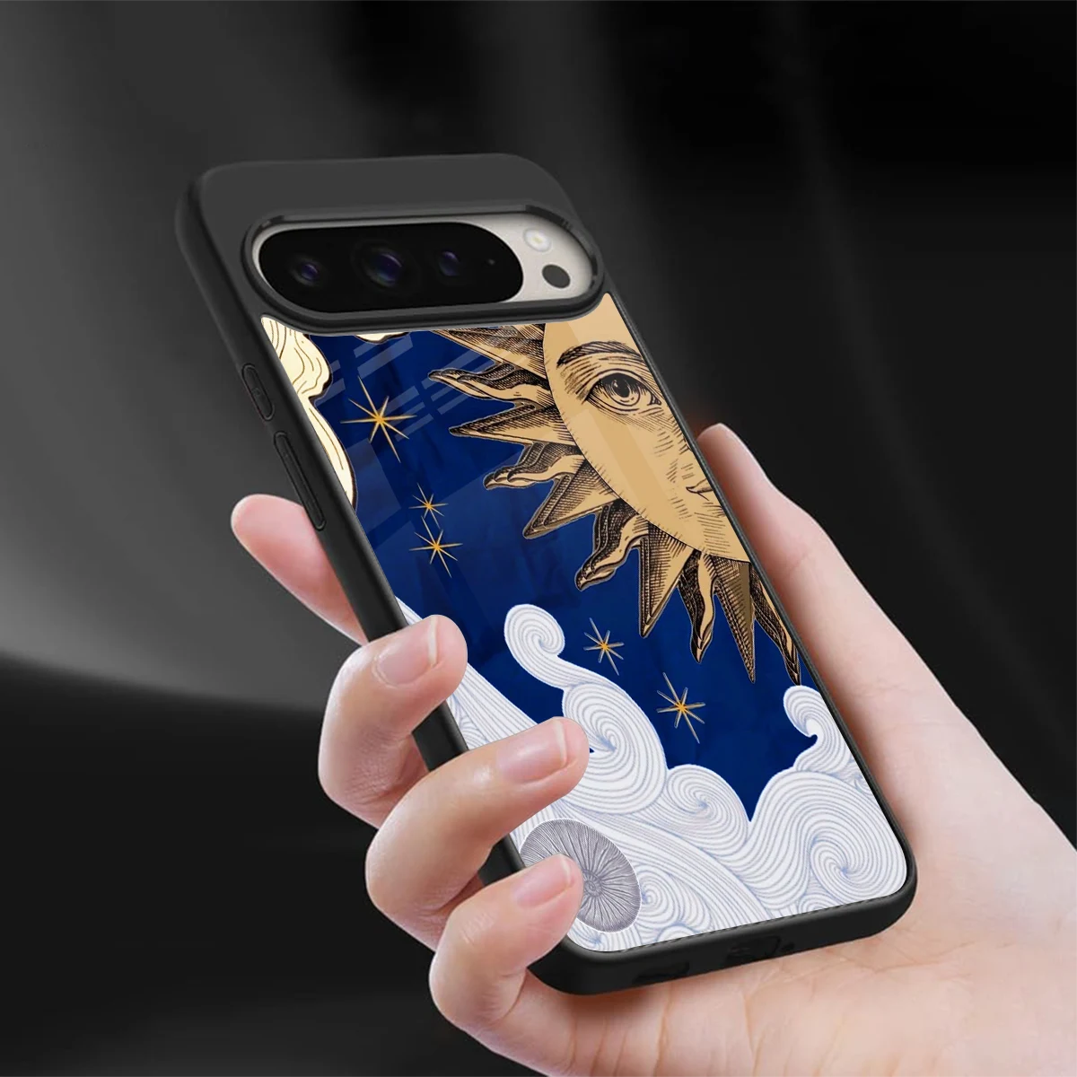 Solar Bliss sleek google pixel 9 pro cover with tempered glass back and TPU edges